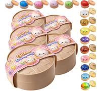 Dumpling Squishy, Stress Relief Dumplings with Steamer Tray, Soft Squeeze Sensory Desk Squishies, Cute Dumpling Fun Gift for Teens & Adults, Random (5 Packs)