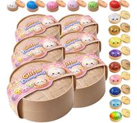 Dumpling Squishy, Stress Relief Dumplings with Steamer Tray, Soft Squeeze Sensory Desk Squishies, Cute Dumpling Fun Gift for Teens & Adults, Random (6 Packs)