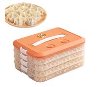 Dumpling Storage Box, 4-Layer Food-Grade Organizer with Lid Timer, High Cap