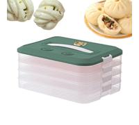 Dumpling Storage Box, 4-Layer Food-Grade Organizer with Lid Timer, High Cap