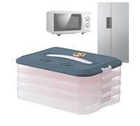 Dumpling Storage Box, 4-Layer Food-Grade Organizer with Lid Timer, High Cap