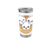 Dumplings Kawaii Dim Sum Cat pour femmes, enfants et filles Gobelet isotherme en acier inoxydable double paroi
