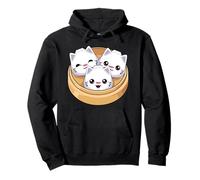Dumplings Kawaii Dim Sum Cat pour Femmes, Enfants et Filles Sweat à Capuche
