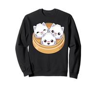 Dumplings Kawaii Dim Sum Cat pour Femmes, Enfants et Filles Sweatshirt