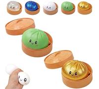 Dumplings Squishy, Glitter Dumpling Squishy Toy, Cute Dumplings Squishiest with Steamer Box, Stress & Anxiety Relief Toys for Kids & Adults Non-Edible (2Pcs-F)