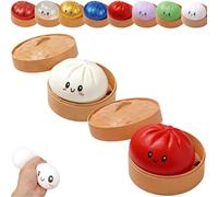 Dumplings Squishy, Glitter Dumpling Squishy Toy, Cute Dumplings Squishiest with Steamer Box, Stress & Anxiety Relief Toys for Kids & Adults Non-Edible for Home Office (2Pcs-D)