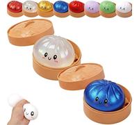 Dumplings Squishy, Glitter Dumpling Squishy Toy, Cute Dumplings Squishiest with Steamer Box, Stress & Anxiety Relief Toys for Kids & Adults Non-Edible for Home Office (2Pcs-B)
