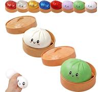 Dumplings Squishy, Glitter Dumpling Squishy Toy, Cute Dumplings Squishiest with Steamer Box, Stress & Anxiety Relief Toys for Kids & Adults Non-Edible for Home Office (2Pcs-F)