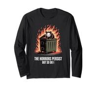 Dumpster Amusant Possum Fire Saying The Horrors Persist Joke Manche Longue