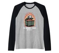 Dumpster Amusant Possum Fire Saying The Horrors Persist Joke Manche Raglan