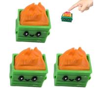 Dumpster Fire Clickie Fidget, Resin Dumpster Fire Clickie Figurines Table Centerpiece, Office Desk Decor, Keyboard Fidget, Clicker Fidget, for Students, Office Workers, Gamers(3 Oranges)