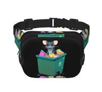 Dumpster Rat Sac banane multifonction imprimé unisexe tendance Sac à bandoulière Sac de rangement de sport de voyage