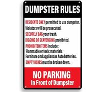 Dumpster Rules Industrial Tin Sign for Factory Worksite 8 X 12 in