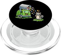 Dumpy The Poubelle Truck Nettoyage des ordures avec Raton Laveur Kids PopSockets PopGrip pour MagSafe