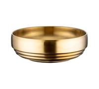 DUMRALBQE Bol en Acier Inoxydable Bol de riz bol nouilles froides coréennes, grand à double couche pour un Usage Quotidien(Gold,19cm)