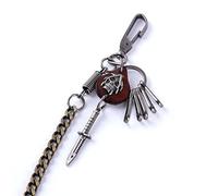 DUMRALBQE Chaîne de Pantalon pour Homme Chaîne de Pantalon antivol for Homme Skull Rock Punk Pants Chain Hip-hop(Marron)