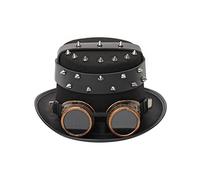 DUMRALBQE Chapeaux Hauts-de-forme Steampunk Steampunk Gothique Chapeau Ceinture Clouté Cap Lunettes Vintage pour Déguisements Adultes