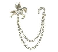 DUMRALBQE Épingle de Costume Broche Pegasus Gland for Homme Vintage Chain Pin Badge Accessoire de Costume