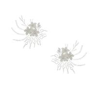 DUMRALBQE Pinces à Chaussures en Argent Strass Chaussure de mariage en cristal, fleur, boucle chaussure perlée pour la Décoration de Chaussures