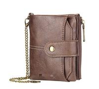 DUMRALBQE Portefeuille à Chaîne pour Homme Homme Zero Wallet Short Multi Card Bag Vertical Chain À Porter au Quotidien(Coffee)
