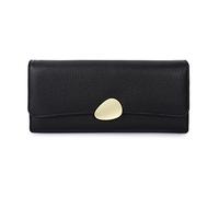 DUMRALBQE Portefeuille pour Femme Ladies Purse Lychee Trifold Wallet Clutch pour Un Usage Quotidien(Schwarz)