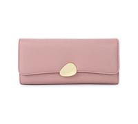 DUMRALBQE Portefeuille pour Femme Ladies Purse Lychee Trifold Wallet Clutch pour Un Usage Quotidien(Rose)