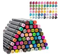DUMRALBQE Stylos Marqueurs Marqueurs de croquis à double pointe Dessin Esquisse Art School pour Dessiner des Graffitis(60 colors)