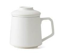 DUMRALBQE Tasse en Céramique Tasse de thé à Céramique avec filtre couvercle Cérémonie pour un Usage Quotidien(blanc)