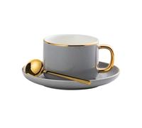 DUMRALBQE Tasses à Café en Porcelaine Accueil Tasses en céramique Ensemble de soucoupes à thé l'après-midi pour Toutes Sortes de Boissons(Colour 3)