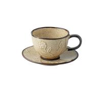 DUMRALBQE Tasses à Café en Porcelaine Ceramic Pulled Coffee Cup And Saucer Set pour Toutes Sortes de Boissons