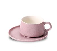 DUMRALBQE Tasses à Café en Porcelaine Ensemble tasse à café et soucoupe en céramique pour Toutes Sortes de Boissons(Rose)