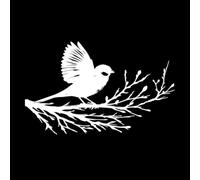 d'un oiseau sur une branche Stickers muraux 50.4x81.2cm Multicolore Blanc