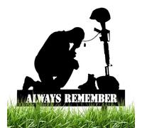 d'un soldat - Soldat agenouillé en métal de jardin - soldat agenouillé résistant aux intempéries, cadeaux pour le jour 'indépendance en fer forgé sans rouille pour hommes et femmes