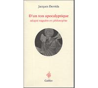 D'un ton apocalyptique - Jacques Derrida - Galilee - broché - Essai
