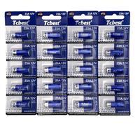 Dunamis Lot de 20 piles alcalines 23 A A23 12 V AKA MN21 LRV08 pour une utilisation dans les télécommandes, sonnettes sans fil, systèmes de sécurité, etc