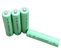Dunamis Lot de 4 piles AA ou AAA, également 2/3AA ou 2/3AAA rechargeables 1,2 V NiMH 150 mAh / 200 mAh / 300 mAh / 600 mAh / 1000 mAh - Convient pour une utilisation dans les lampes solaires