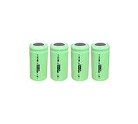 Dunamis Lot de 4 piles rechargeables NiMH 1,2 V 2/3 AA 600 mAh à dessus plat - ** 2/3 AA Taille ** Convient pour lampes solaires, etc. **Ces piles ne sont pas de taille AA mais deux tiers AA ou 2/3 AA