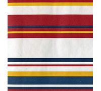Dundee Deco BD6193 Frise de Papier Peint, Frise Murale, Bordure murale précollée Motif géométrique rouge, blanc, bleu, jaune, motif rétro 4,57 m x 16,51 cm