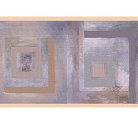 Dundee Deco Frise de papier peint à décoller et coller DDAZBD9056 Géométrique Sépia, Mauve, Formes carrées fauve Frise murale Design rétro 4,57 m x 17,78 cm