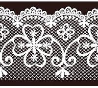 Dundee Deco MGAZB6001 Frise de Papier Peint, Frise Murale, Bordure de papier peint autoadhésif autocollant pour fenêtre, mur Motif treillis Blanc 10 m x 10 cm