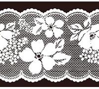 Dundee Deco MGAZB6004 Frise de Papier Peint, Frise Murale, Bordure de papier peint autoadhésif autocollant pour fenêtre, mur Motif floral Blanc 10 m x 10 cm