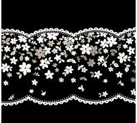 Dundee Deco MGAZB6005 Frise de Papier Peint, Frise Murale, Bordure de papier peint autoadhésif autocollant pour fenêtre, mur Motif floral Blanc bronze 10 m x 10 cm