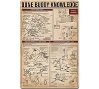 Dune Buggy Knowledge - Plaque en métal rétro en fer pour bar, café, club, 20,3 x 30,5 cm, 30,5 x 40,6 cm
