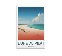 Dune Du Pilat - Impression sur toile vintage pour décoration d'intérieur : plage de France - 30 x 45 cm