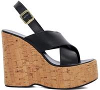 Dune London Dune London Black Kaiden Chunky Cork Wedge Sandals