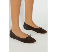 Dune London Dune London Brown Hilife Bow Suede Ballet Flat Shoes Brown EU 41 (UK 8)