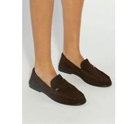 Dune London Dune London Brown Wide Fit Grisella Ruched Apron Penny Loafers Brown 8 EU 41