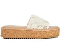 Dune London Dune London Cream Luffit Cork Wrap Around Flat Wedge Sandals