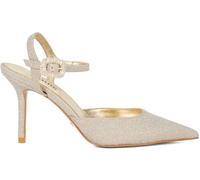 Dune London Dune London Glitter Gold Standard Fit Leather Channel Y Back Open Court Heels Glitter Gold EU 40 (UK 7)