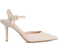 Dune London Dune London Gold Wide Fit Leather Channel Y Back Open Court Heels Gold eu39